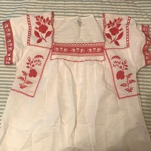 Embroidered Madewell Top - Size Medium